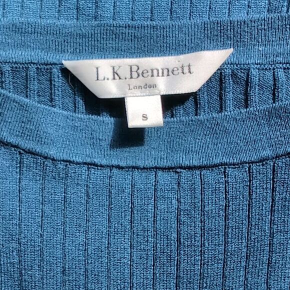 Lk Bennett London Capsule Wardrobe Blue Rib knit Tonya Dress S - Picture 2 of 11